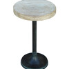 Limited Edition Oak Top and Vintage Brass Base Side Table 26760