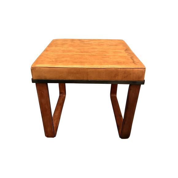 Lucca Studio Vaughn (stool) of saddle leather top and base 38930