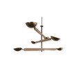 Lucca Studio Channing Chandelier with  Wood and Brass Element. 67002