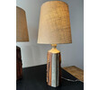 Pair of Studio Ceramic Lamps with Custom Burlap Shades 75362