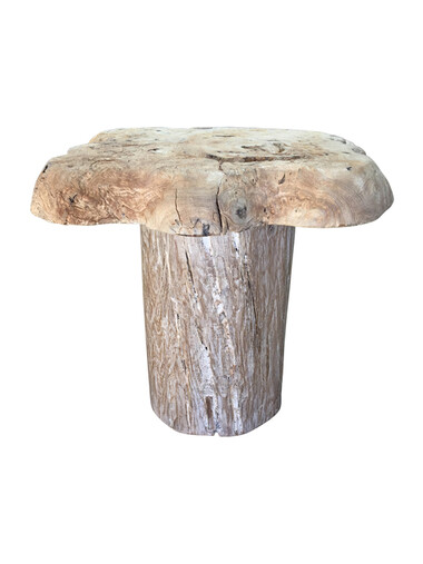 French Organic Burl Wood Side Table 44473