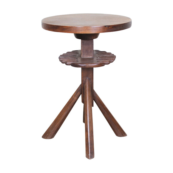 Lucca Studio Walnut Side Table with Base Detail 42903