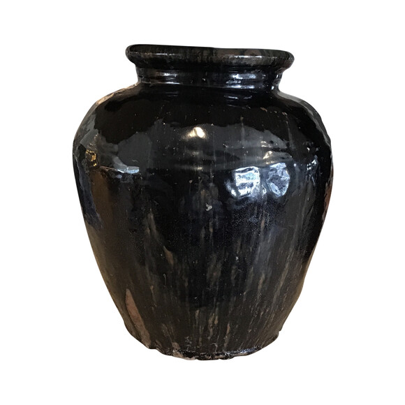 Large Black Glazed Ceramic Vessel from Central Asia 34658