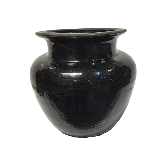 Large Black Glazed Ceramic Vessel from Central Asia 42939