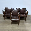 Rare Set of (8) Maurice Jallot Deco Leather Dining Chairs 73432