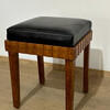 French Deco Burlwood and Leather Stool 65856