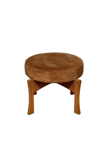Danish 1960's Stool with Suede Cushion 64609