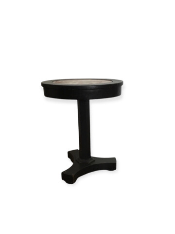 French Ebonized Side Table with Marble Insert 64425