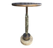 Limited Edition Side Table of Industrial Metal Top Iron Element Base 34022