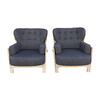 Pair of Rare Model Guillerme & Chambron Oak Armchairs 38497