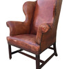 Exceptional English Leather Wing Back Arm Chair 44237