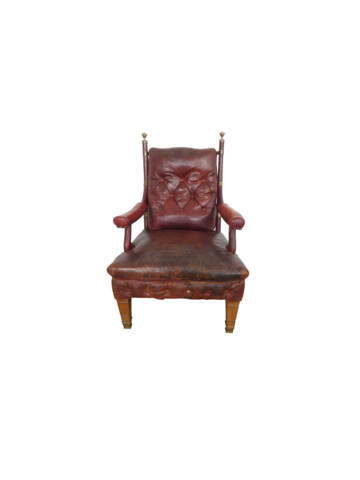 19th Century English Leather Chair 45025