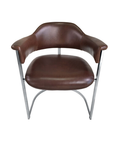 Willy Rizzo Chrome and Leather Desk Chair 23990