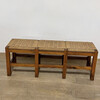 1940's French Oak and Woven Rope Bench 66121
