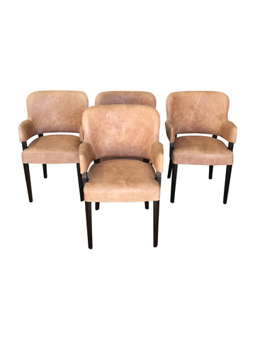 Set of (4) Lucca Studio Leather Melvin Chairs 46273
