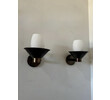 Limited Edition Pair of Bronze and Opaline Glass Sconces 74562