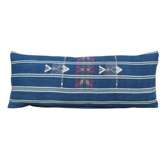 Vintage Indigo and Embroidery Pillow 64241