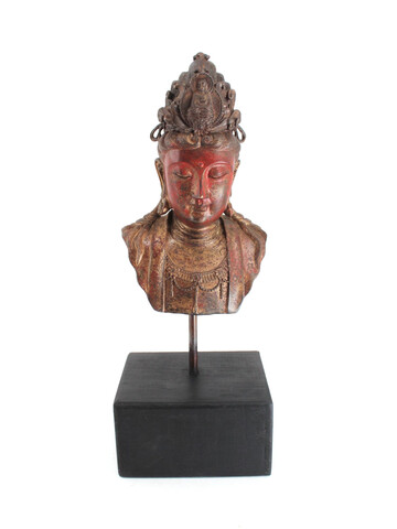 Vintage Buddha Statue on Wooden Stand 47437