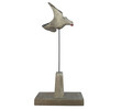 Vintage Belgian Cement Bird Mounted on Oak Wood Stand 31701