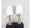 Lucca Studio Pair of Bronze and Wood Lamps 42030