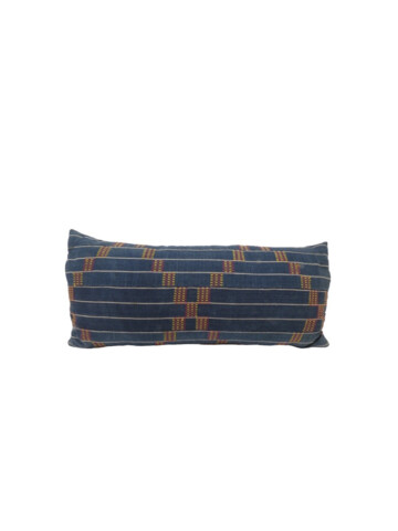 19th Century African Indigo and Embroidered Textile Pillow 71393