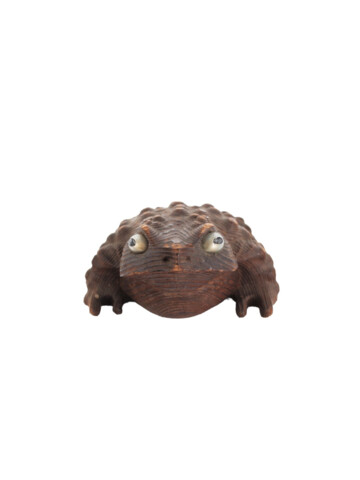 Meiji Period Carved Wood Frog 67685