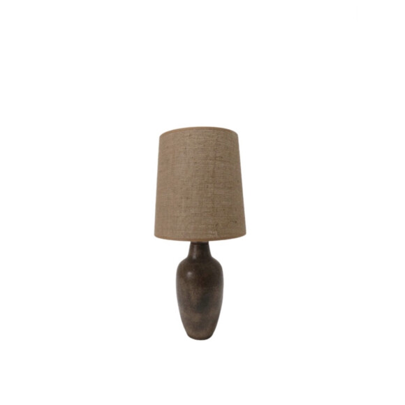 Vintage Danish Ceramic Lamp with Custom Burlap Shade 73779