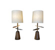 Pair of Limited Edition Bronze and Wood Lamps 41750
