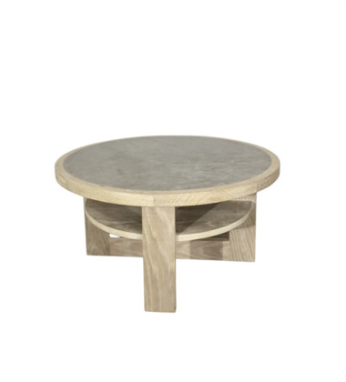 Lucca Studio Dubin Oak and Cement Top Coffee Table 50565