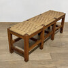 1940's French Oak and Woven Rope Bench 66121