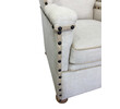 Vintage English Wing Back Arm Chair In Linen 45274