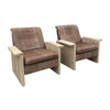 Pair of Limited Edition Oak and Leather Arm Chairs 37869