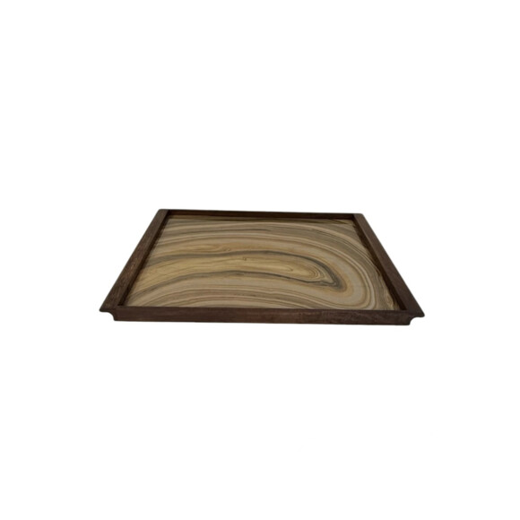 Limited Edition Walnut Tray with Vintage Italian Marbleized Paper 75811