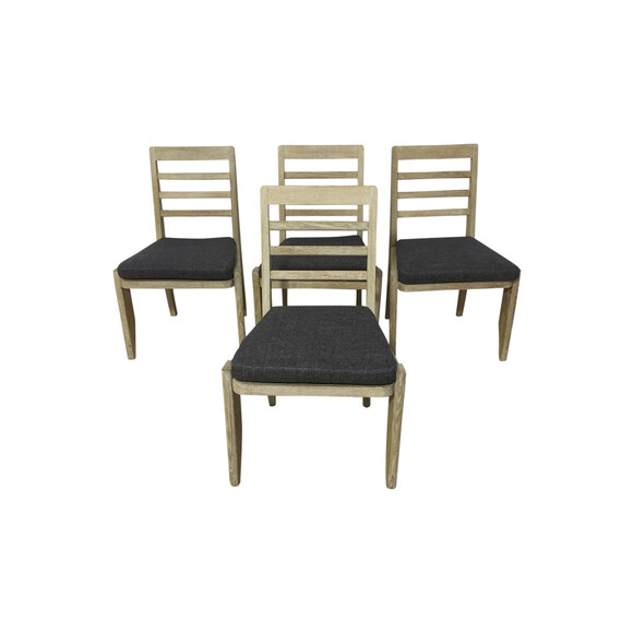 Set of (4) French Oak Dining Chairs 43511