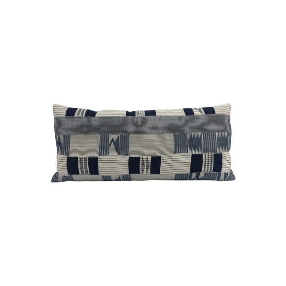 Limited Edition African Patchwork Textile Lumbar Pillow 34052