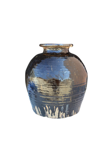 Large Black Glazed Ceramic Vessel From Central Asia 63169
