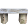 Rectangular Belgian Bluestone Table with Two Basalt Stone Bases 63070