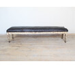 19th Century French Bench with Original Leather 43016