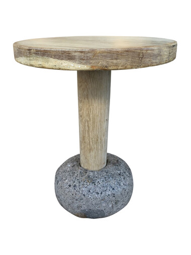 Lucca Studio Matilda Oak and Stone Side Table 46524