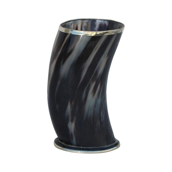 Horn Vase with Silver Plated Rim 41186