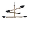 Lucca Studio Channing Chandelier with  Wood and Brass Element . 40286