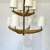 Lucca Studio Bancroft Oak and Brass Chandelier 75564