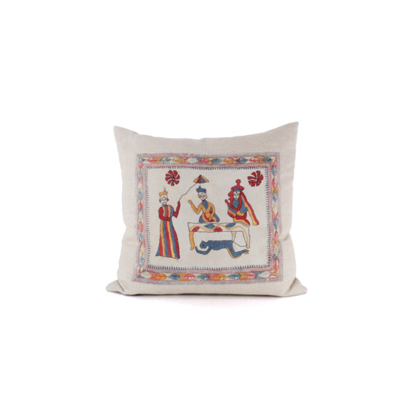 Rare Indian Embroidery Textile Pillow 64389