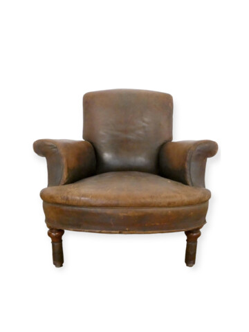 19th Century English Leather Arm Chair 67673