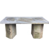 Rectangular Belgian Bluestone Table with Two Basalt Stone Bases 63070