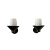 Limited Edition Pair of Bronze and Opaline Glass Sconces 74562