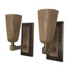 Lucca Studio Walnut and Bronze Sconces 41213