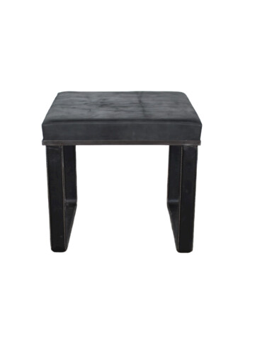 Lucca Studio Vaughn (stool) of black leather top and base 44328