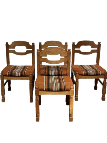 Set of (4) Scandinavian Designed Oak Dining Chairs 66017