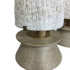 Pair of Limited Edition Lamps with Solid Alabaster Shades and Oak Bases 38165